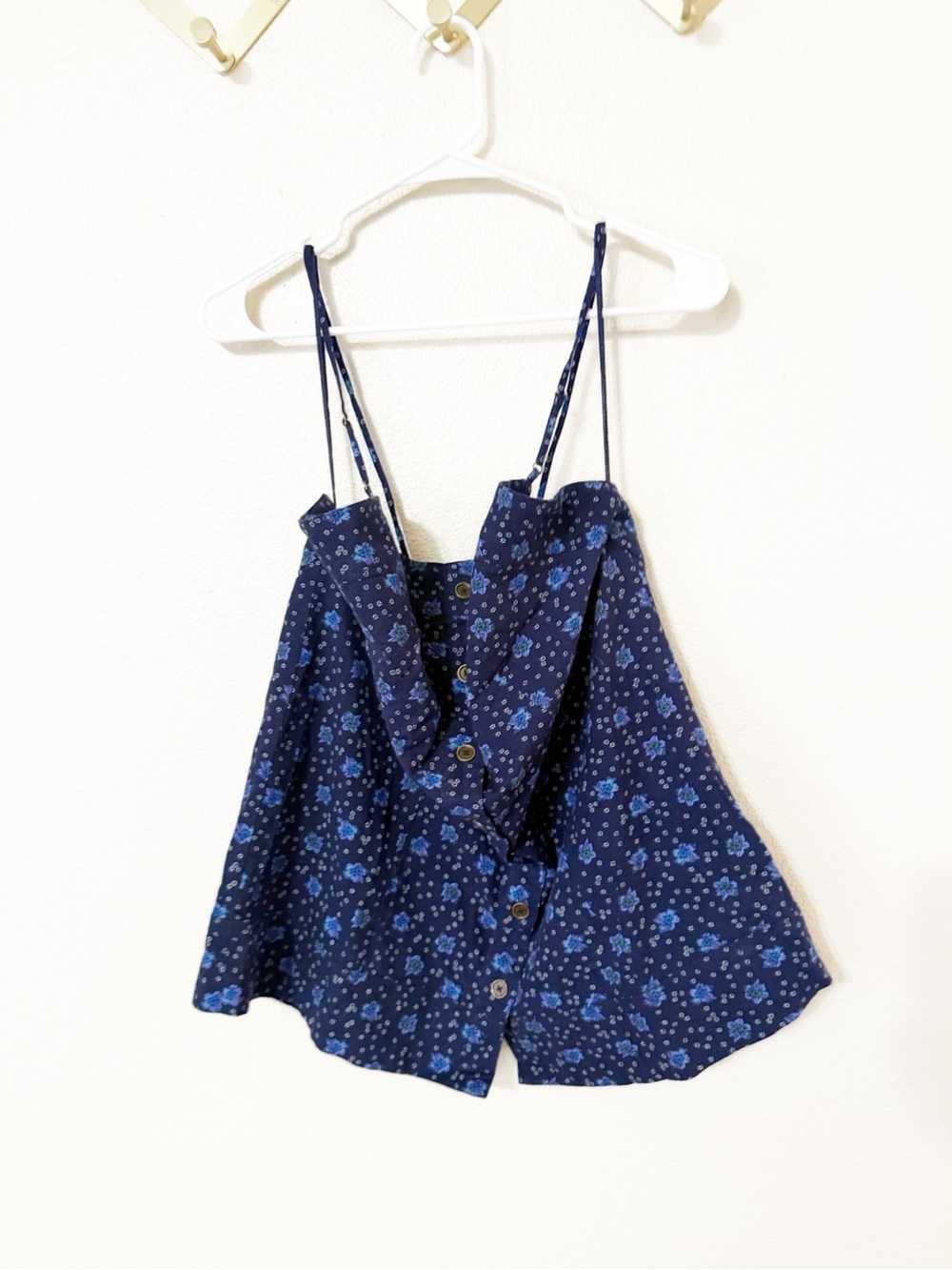 Free People Maddie Floral Button Printed Tunic in Navy Blue Combo size medium - Picture 5 of 8